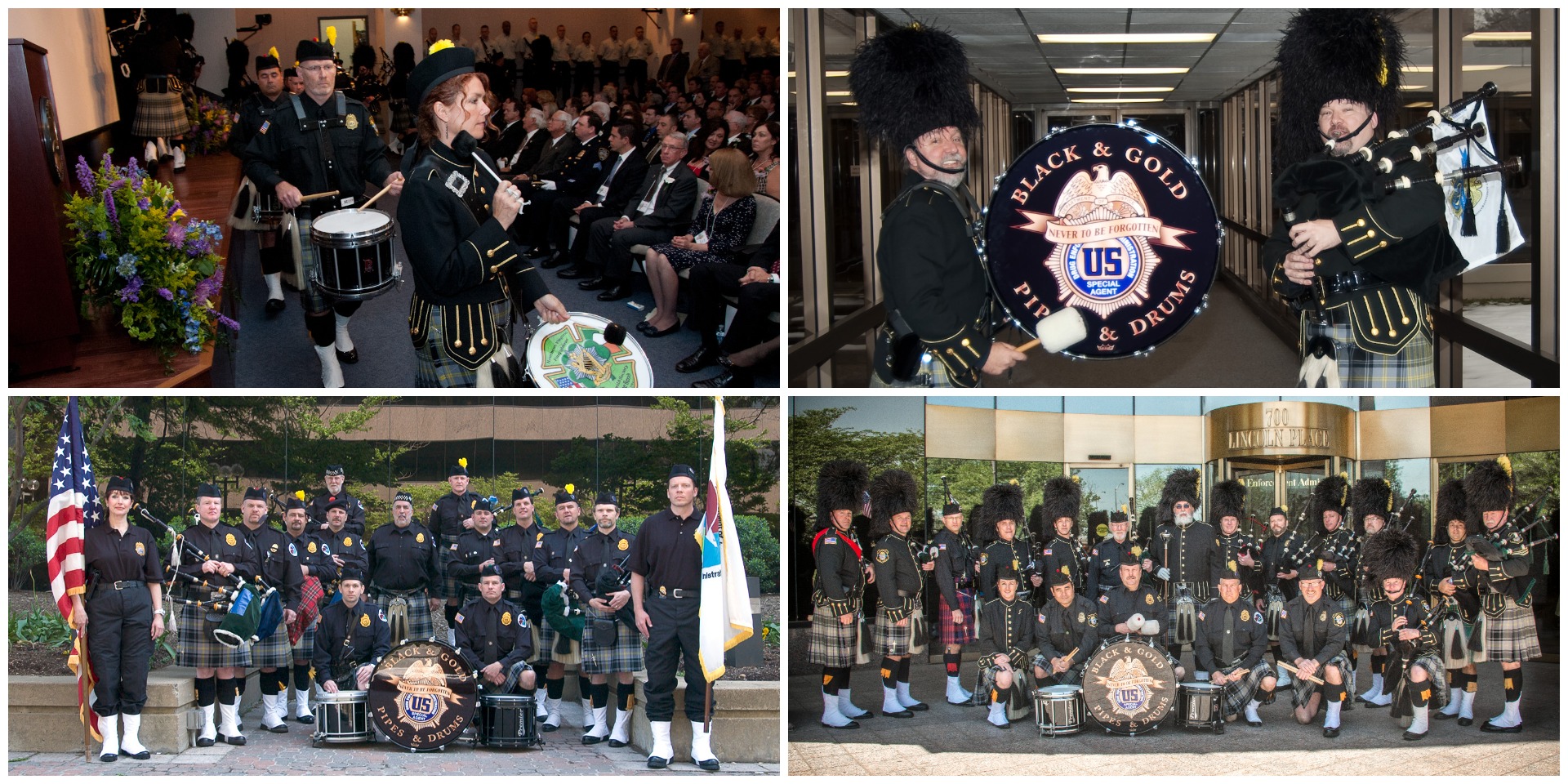 Black and Gold Pipes and Drums