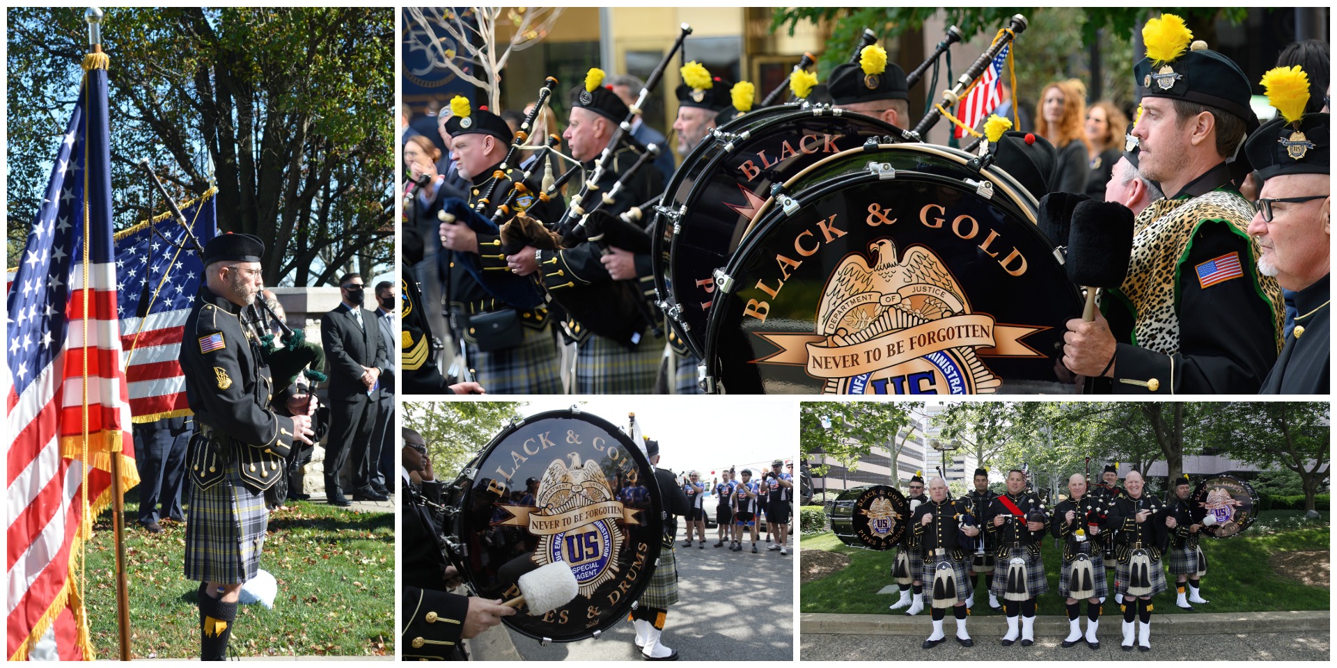 Black and Gold Pipes and Drums