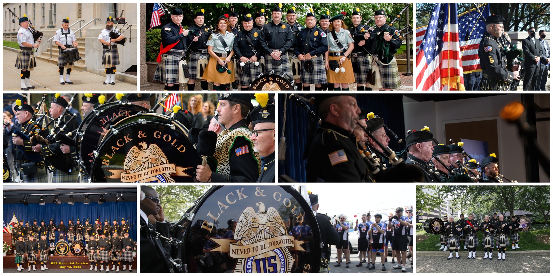 Black and Gold Pipes and Drums