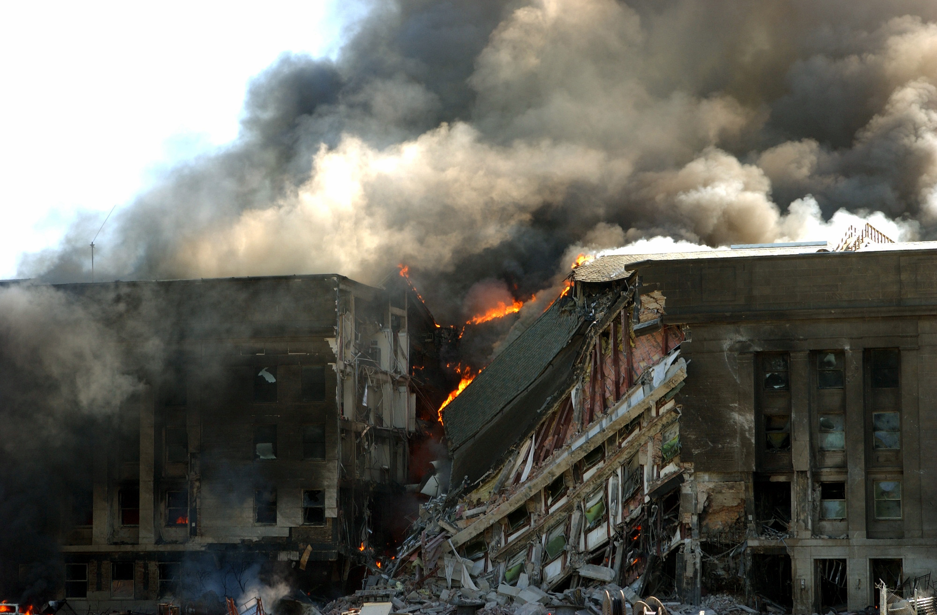 DEA staff remembered seeing black smoke and flame as the Pentagon burned. National Archives.