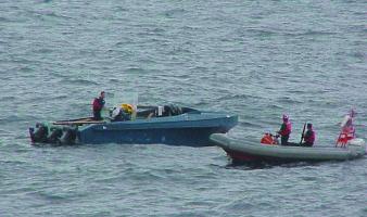 Two boats in open water