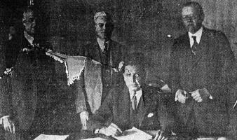 Anslinger and three other delegates to the 1931 Geneva Convention