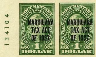 Stamps produced for the Marijuana Tax Act of 1937