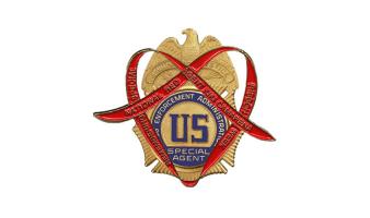A Red Ribbon Week pin