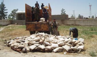 Illicit narcotics stockpiled by the governor of Helmand Province. DEA photo.