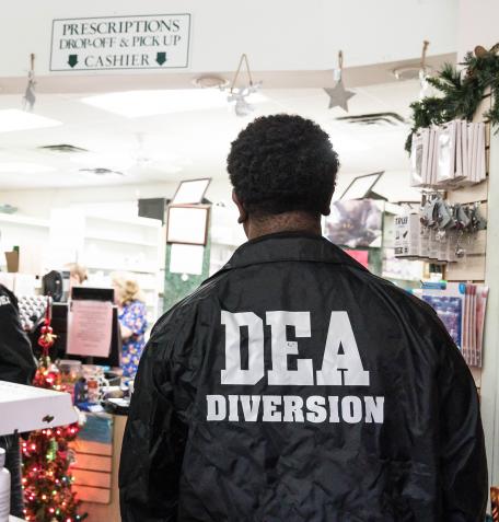 A diversion investigator at a pharmacy 