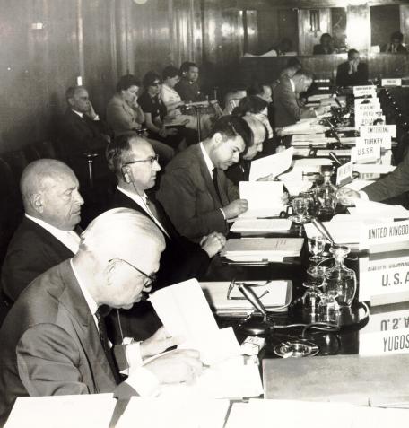 Anslinger attending a U.N. conference