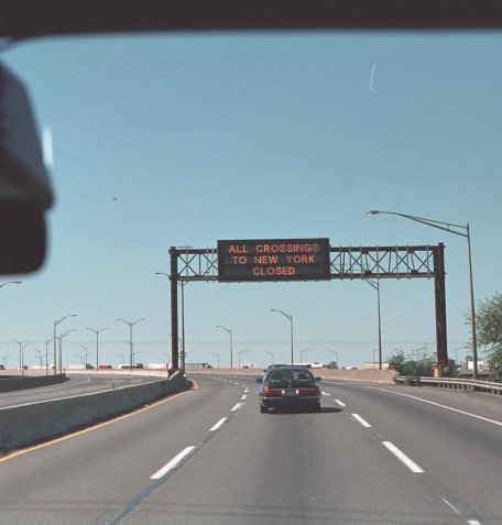 Roads and airspace in and around New York City, and Washington, D.C., were closed following the attacks. George W. Bush Presidential Library.