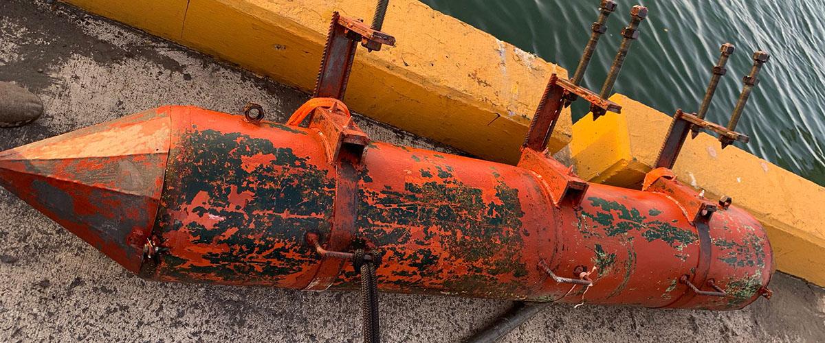 Metal Tube on dock