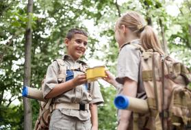 Two scouts camping.