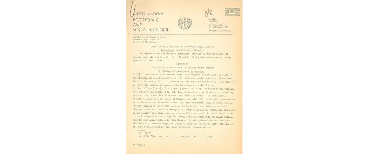 Minutes from a U.N. Commission meeting
