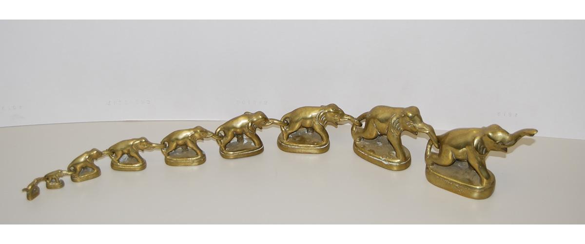 Opium weights shaped like elephants