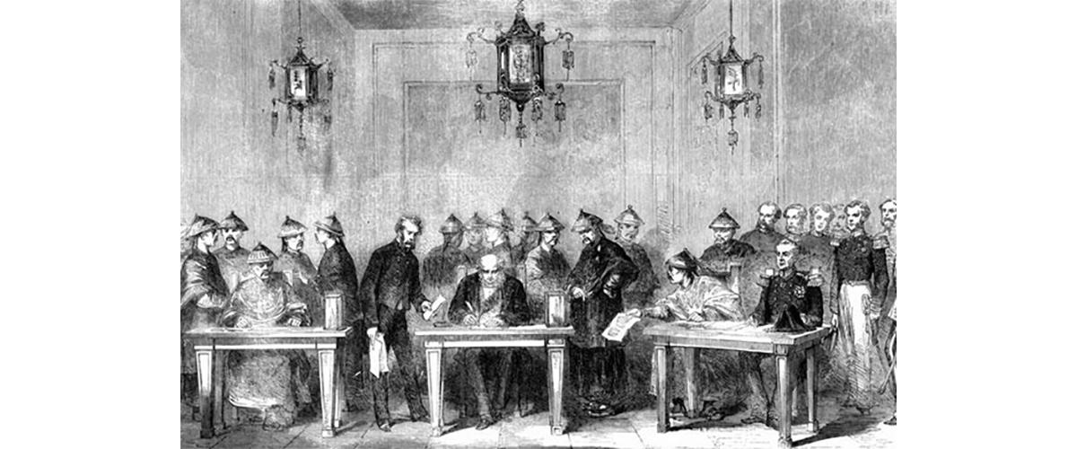 A sketch of 19th-century Chinese and British officials 