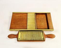 Wood and brass pill machine